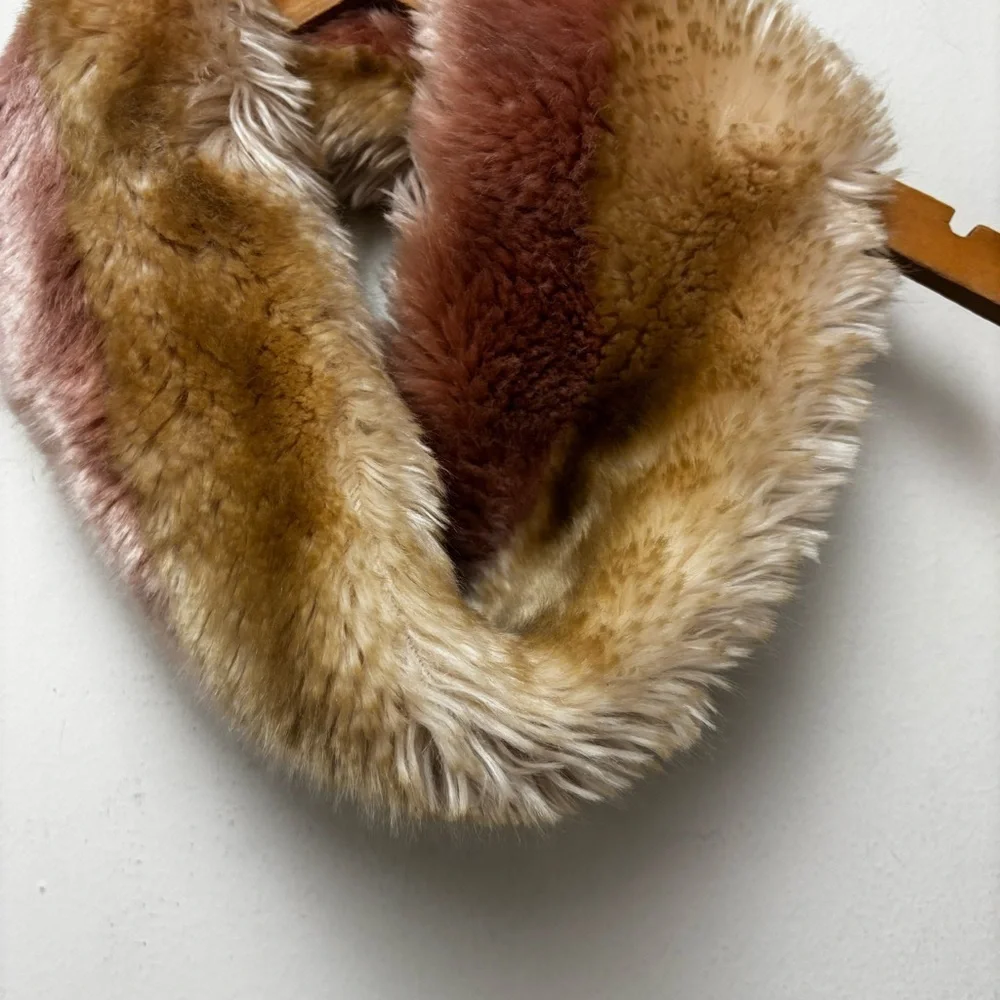 Anthropologie Renata Ombre Faux Fur Infinity Scarf